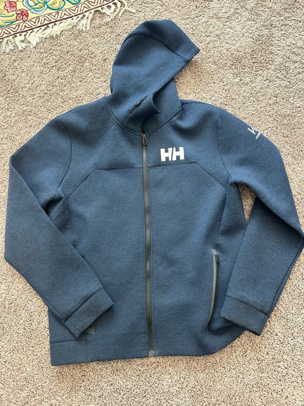 Helly Hansen HH Zip Up Hoodie XL Blue Tech Jacket Full Zip Athletic